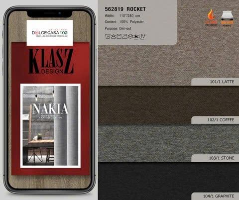  562819 vải giảm sáng ROCKET 8 màu copyright 2021 