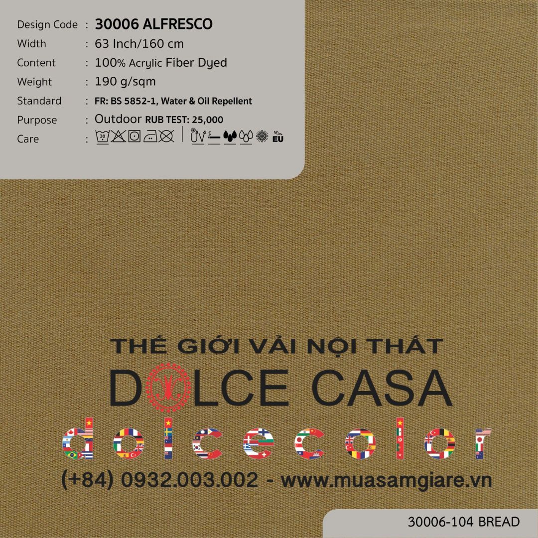  30006 vải ngoài trời ALFRESCO 15 màu copyright 2015 