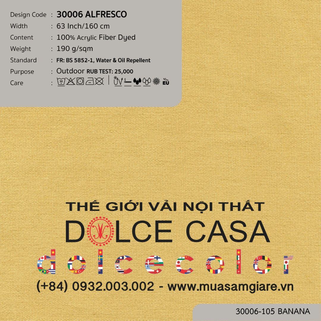  30006 vải ngoài trời ALFRESCO 15 màu copyright 2015 