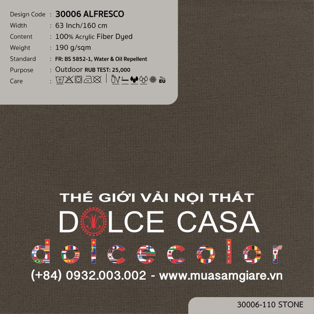  30006 vải ngoài trời ALFRESCO 15 màu copyright 2015 