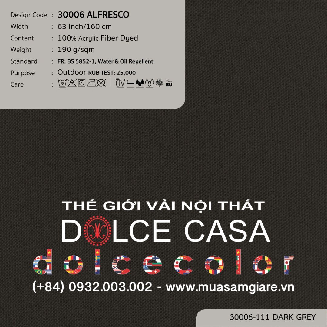  30006 vải ngoài trời ALFRESCO 15 màu copyright 2015 