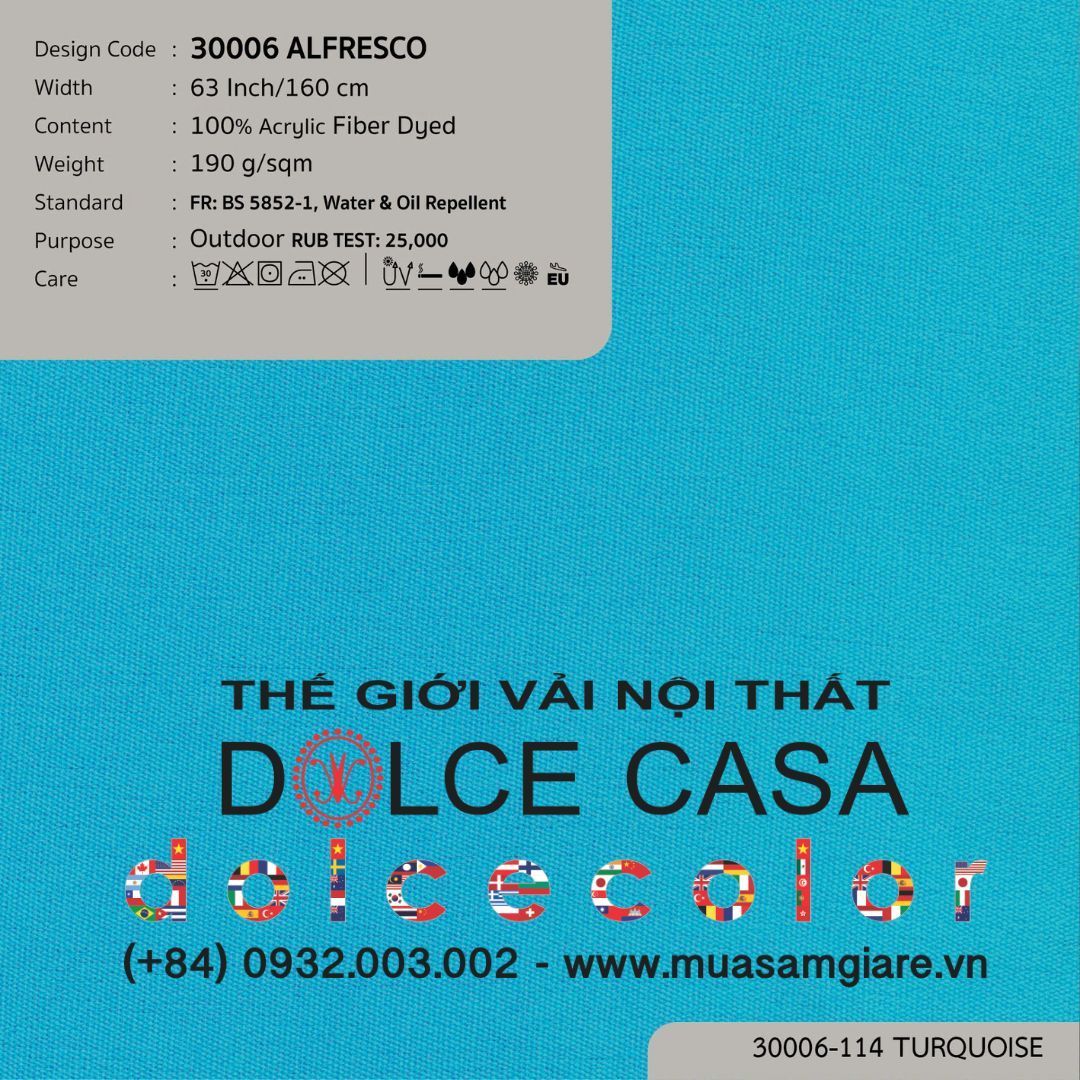  30006 vải ngoài trời ALFRESCO 15 màu copyright 2015 
