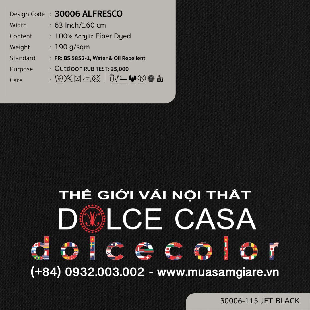  30006 vải ngoài trời ALFRESCO 15 màu copyright 2015 