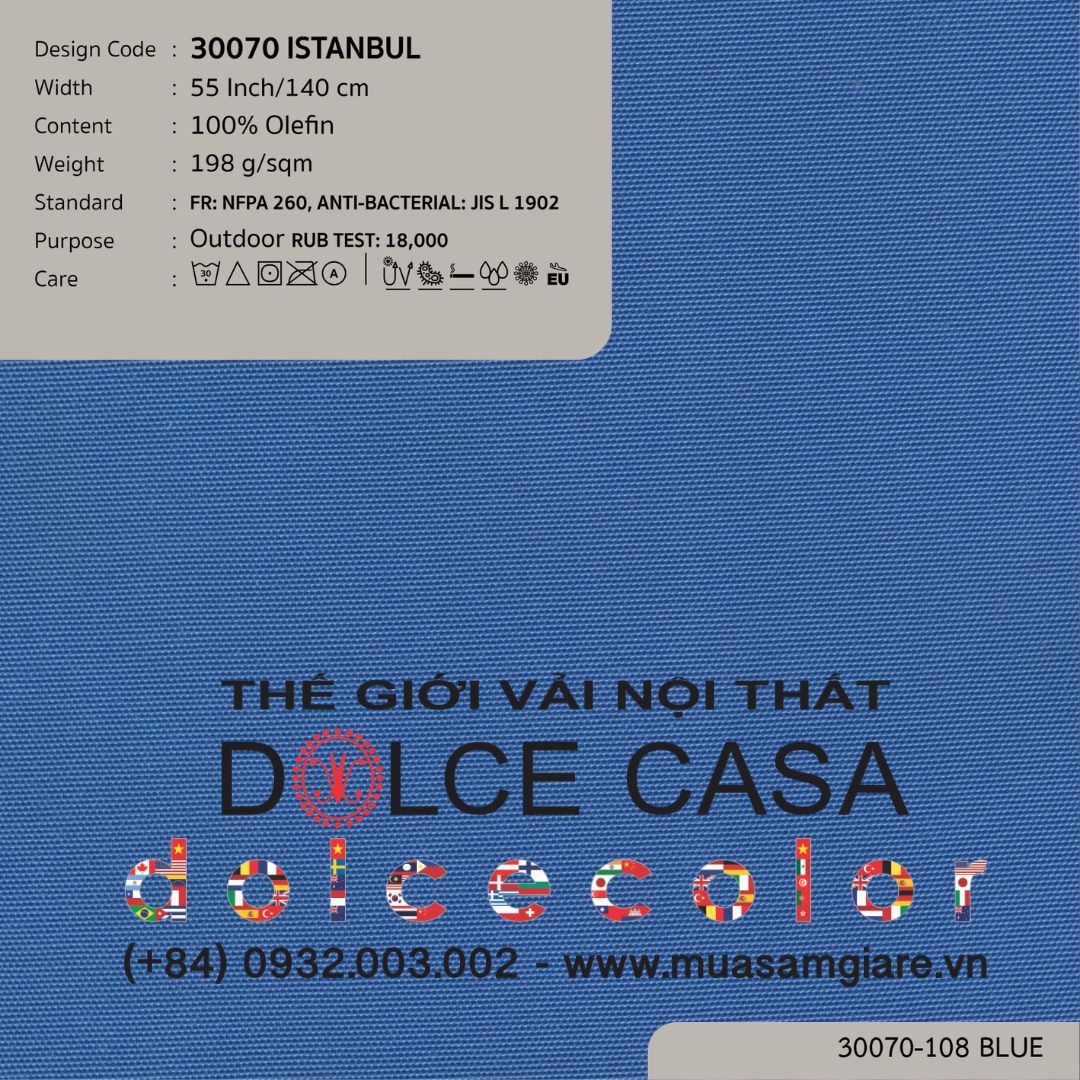  30070 vải ngoài trời ISTANBUL 16 màu copyright 2023 