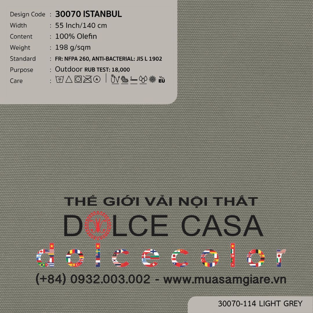  30070 vải ngoài trời ISTANBUL 16 màu copyright 2023 