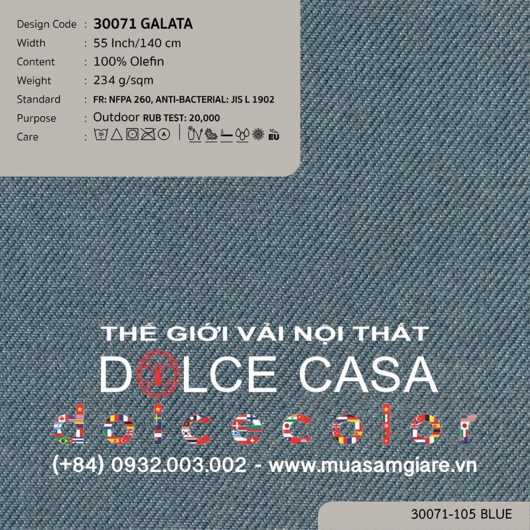  30071 vải ngoài trời GALATA 8 màu copyright 2023 