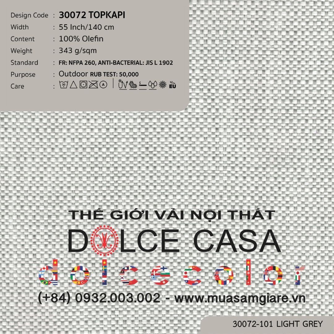  30072 vải ngoài trời TOPKAPI 8 màu copyright 2023 