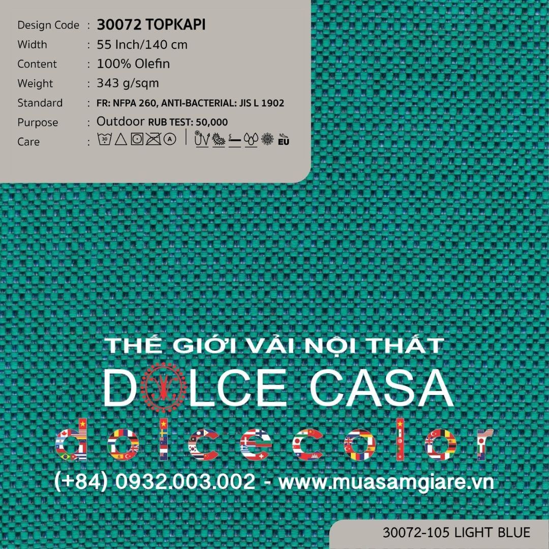  30072 vải ngoài trời TOPKAPI 8 màu copyright 2023 