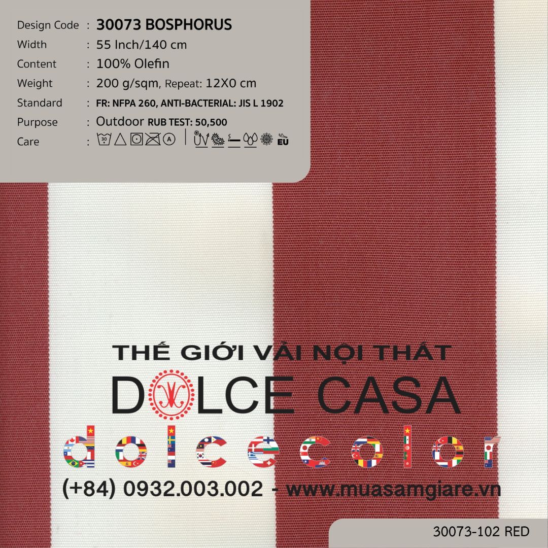  30073 vải ngoài trời BOSPHORUS 6 màu copyright 2023 