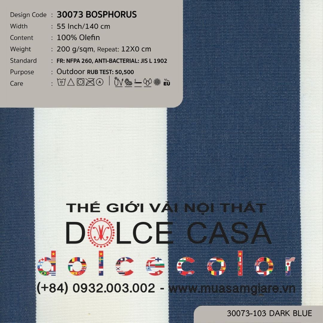  30073 vải ngoài trời BOSPHORUS 6 màu copyright 2023 