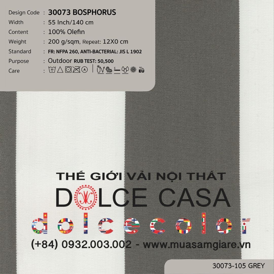  30073 vải ngoài trời BOSPHORUS 6 màu copyright 2023 