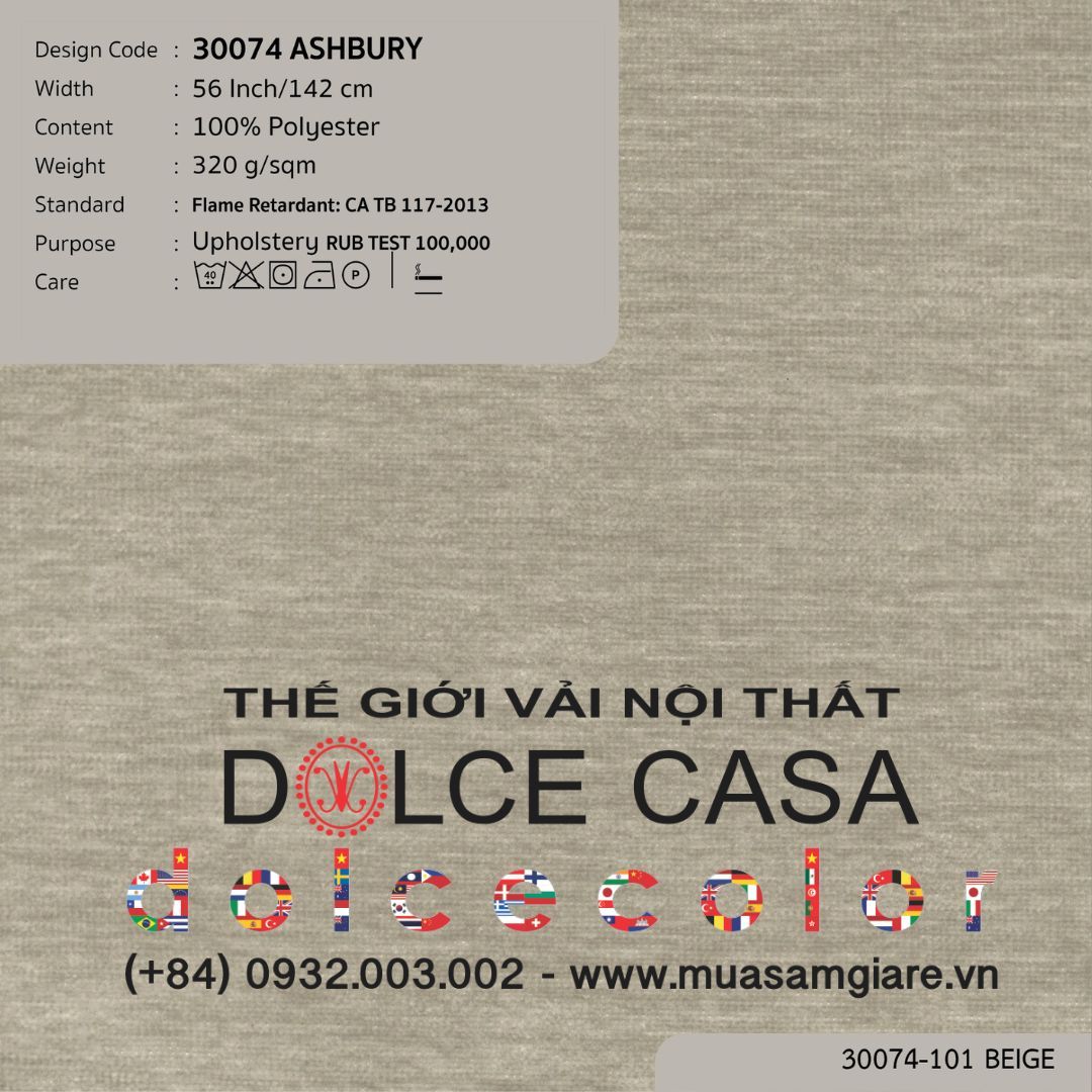  30074 ASHBURY vải bọc ghế Nitas Thái Lan 2023 142cm 