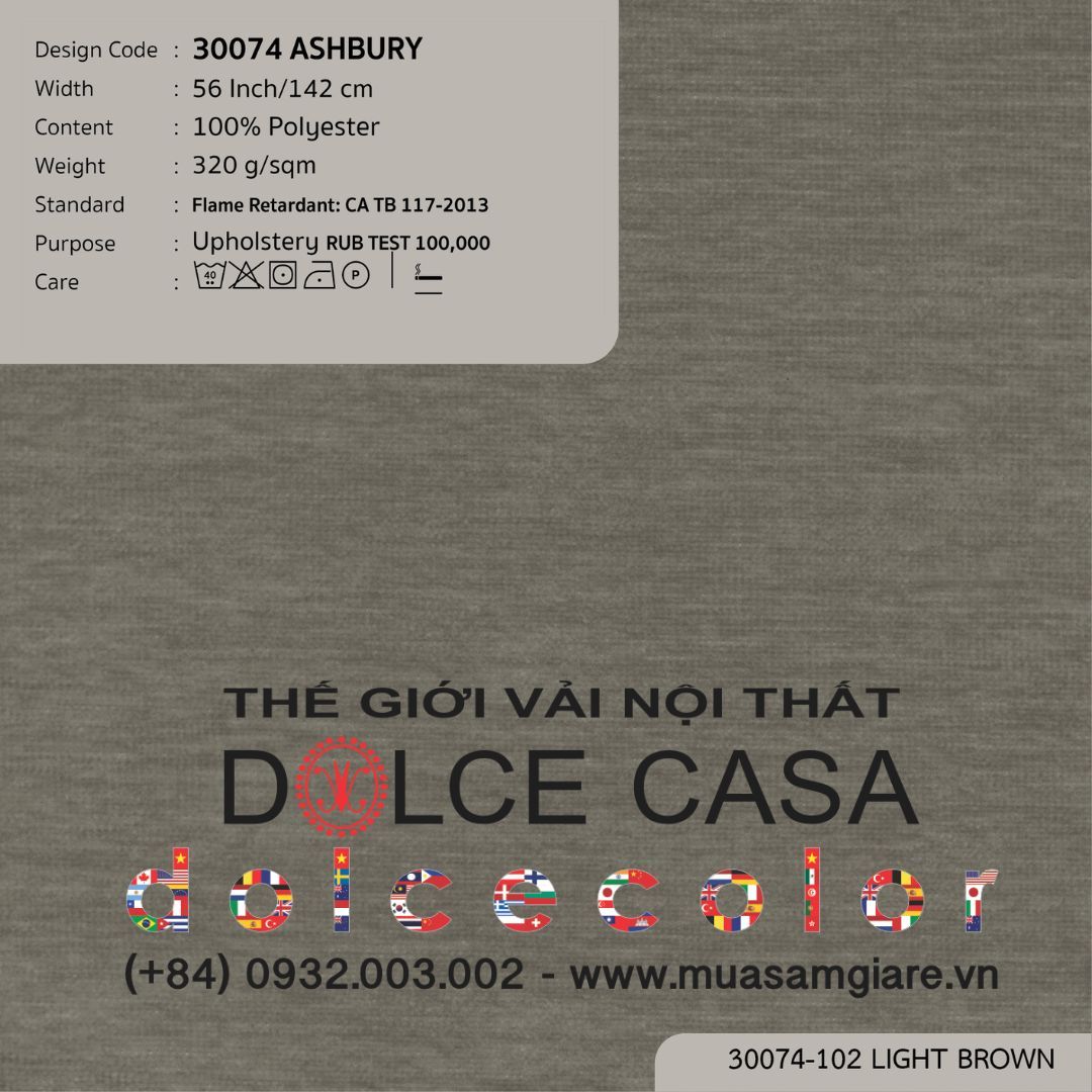  30074 ASHBURY vải bọc ghế Nitas Thái Lan 2023 142cm 