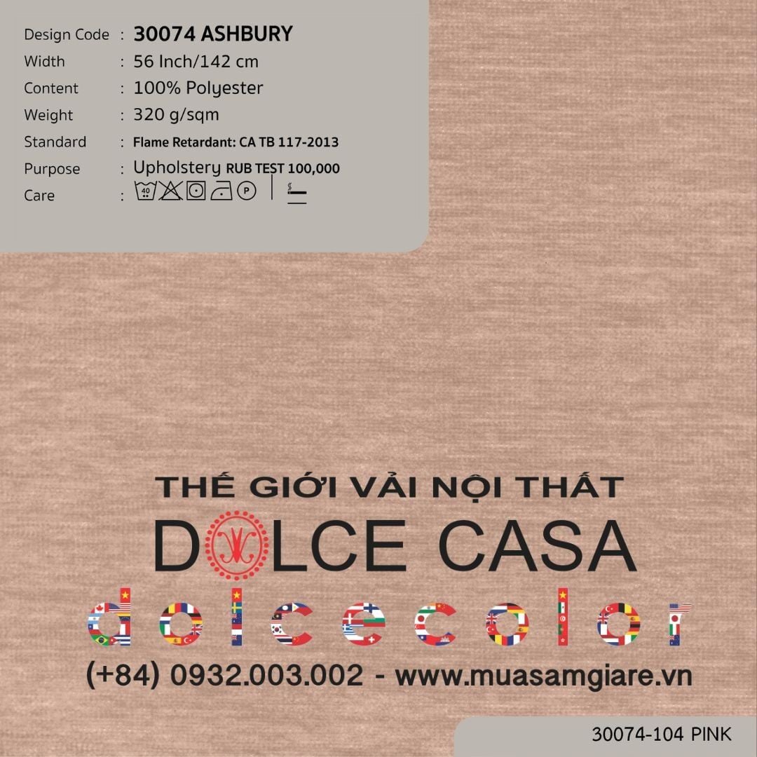  30074 ASHBURY vải bọc ghế Nitas Thái Lan 2023 142cm 