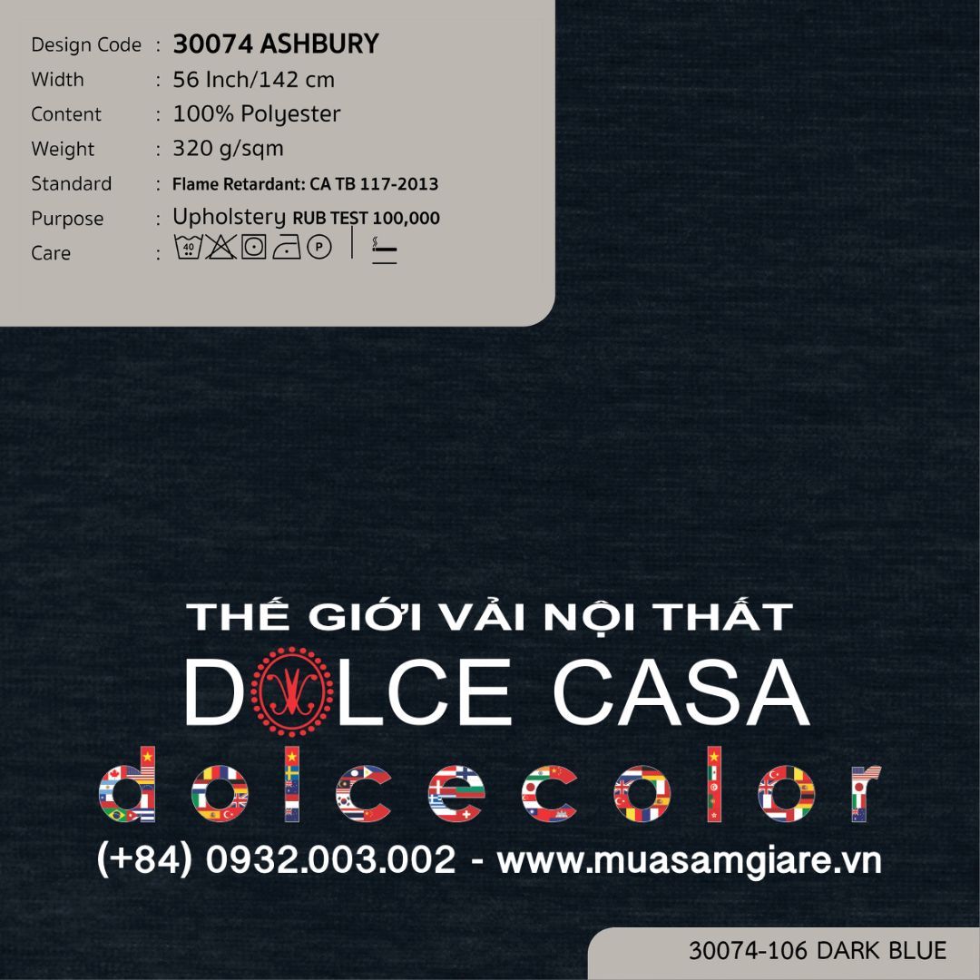  30074 ASHBURY vải bọc ghế Nitas Thái Lan 2023 142cm 