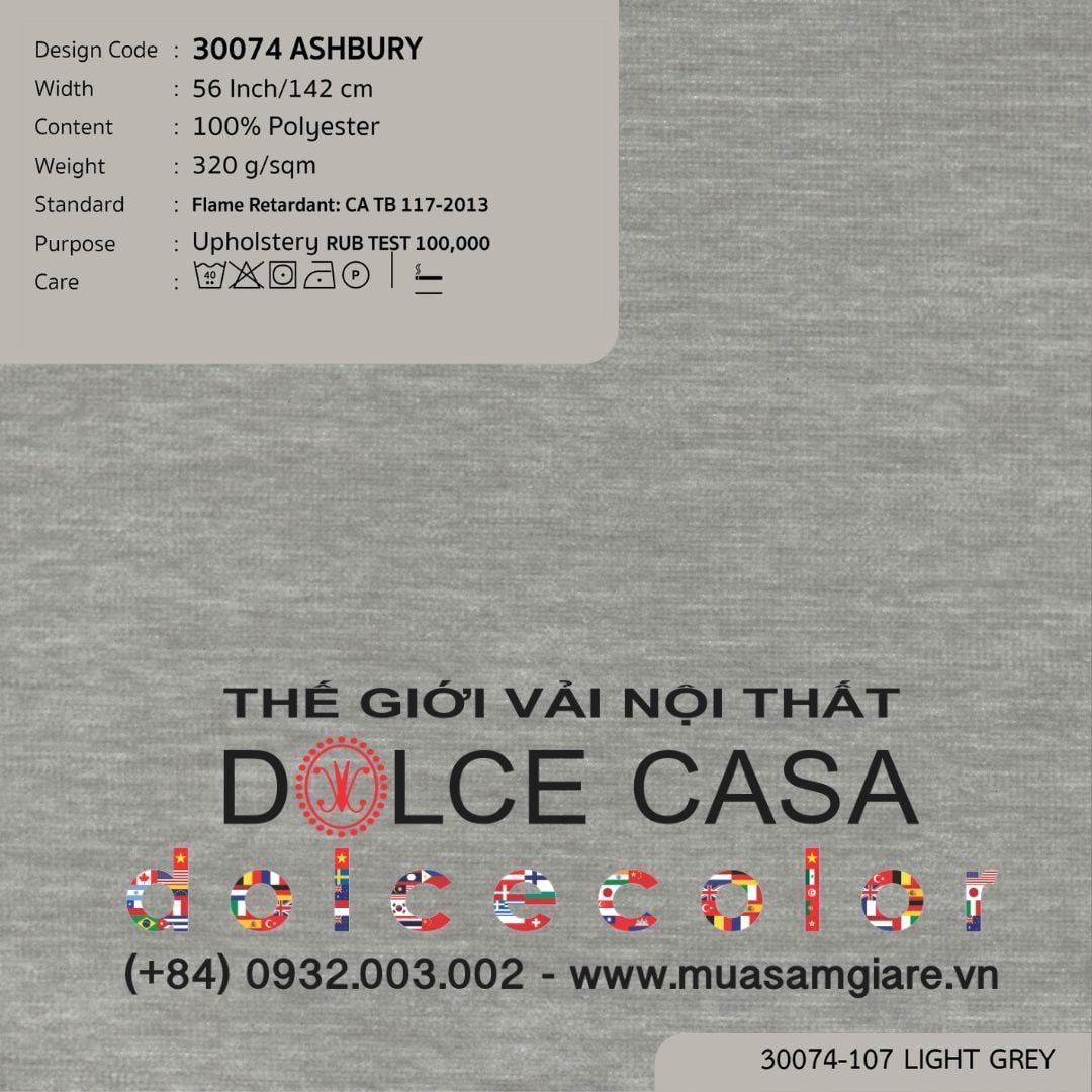  30074 ASHBURY vải bọc ghế Nitas Thái Lan 2023 142cm 