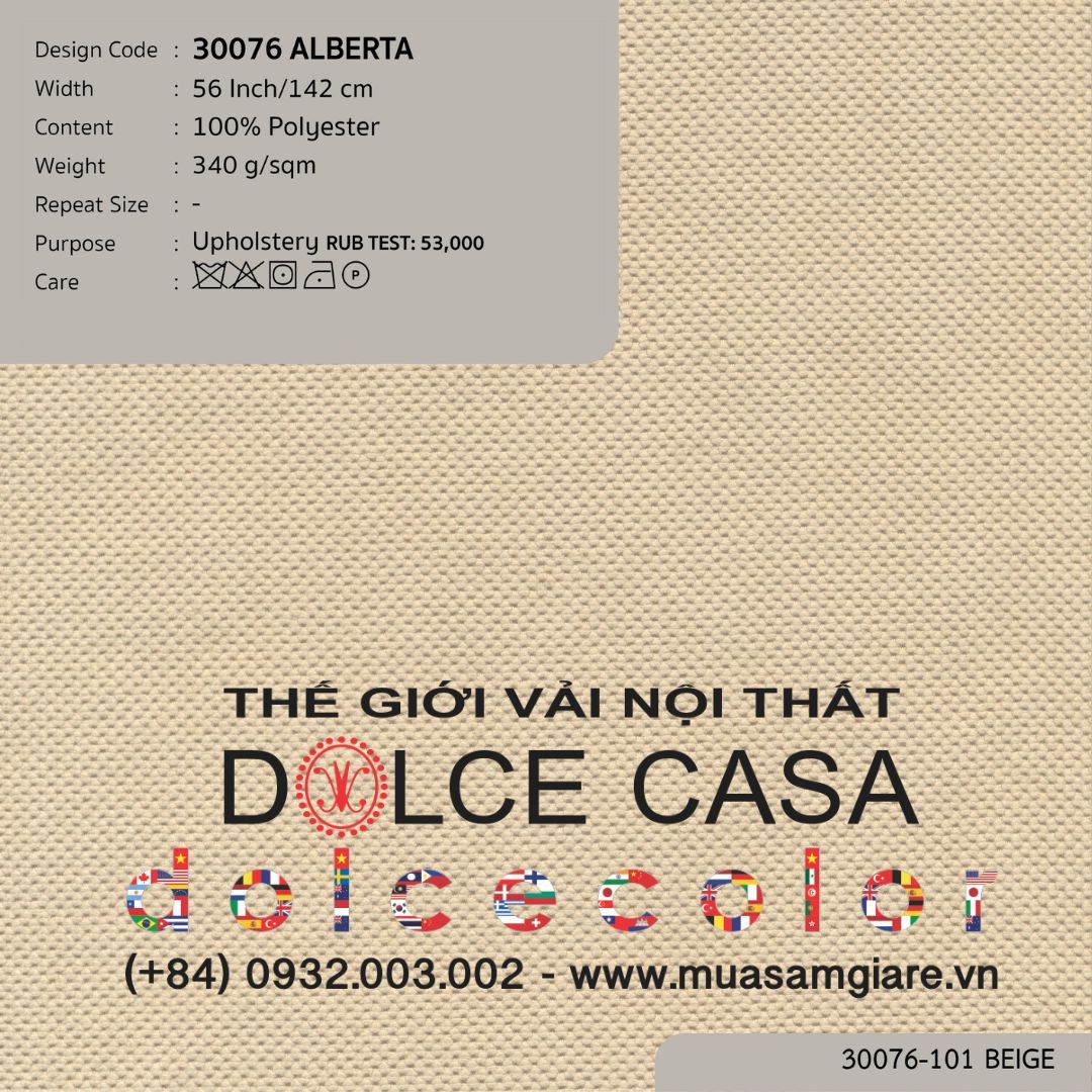  30076 ALBERTA vải bọc ghế Nitas Thái Lan 2023 142cm 