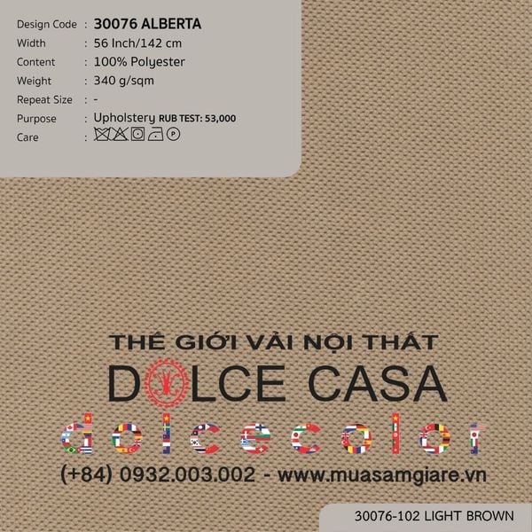 30076-101 ALBERTA vải bọc sofa Nitas Thái Lan 2023 142cm