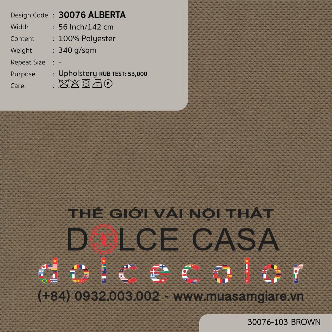  30076 ALBERTA vải bọc ghế Nitas Thái Lan 2023 142cm 
