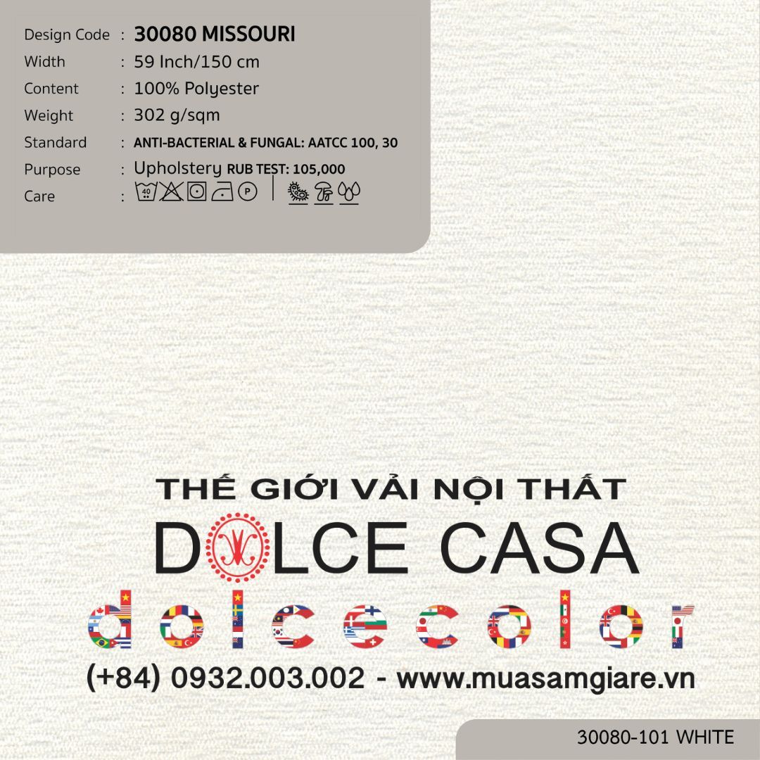  30080 MISSOURI vải bọc ghế Nitas Thái Lan 2024 150cm 