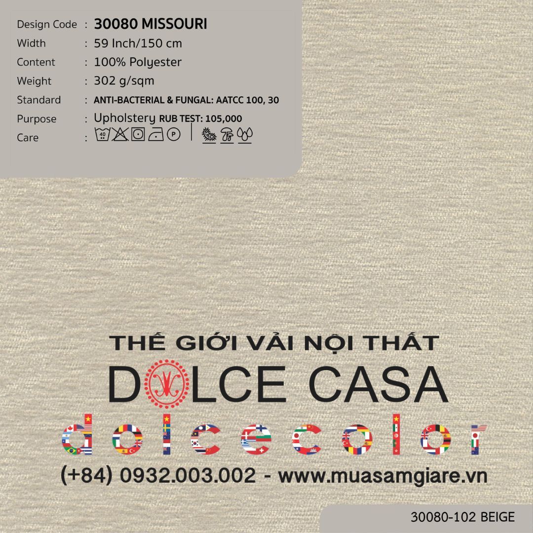  30080 MISSOURI vải bọc ghế Nitas Thái Lan 2024 150cm 