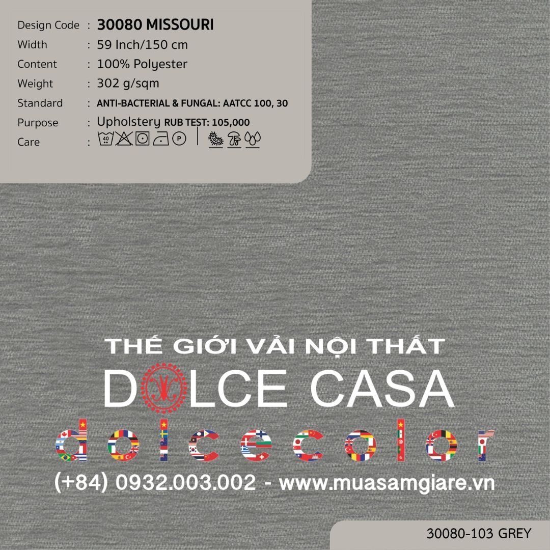  30080 MISSOURI vải bọc ghế Nitas Thái Lan 2024 150cm 