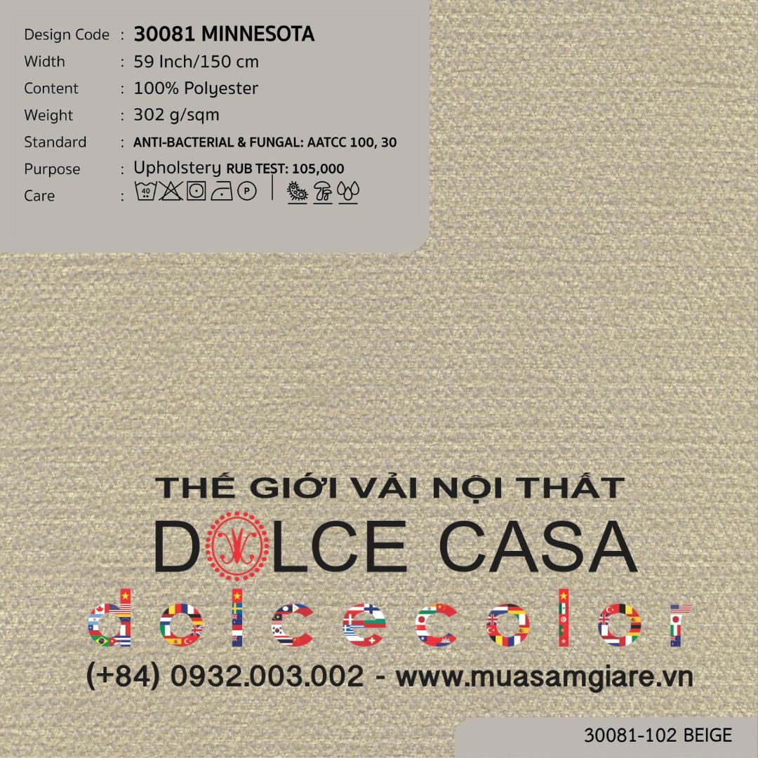  30081 MINNESOTA vải bọc ghế Nitas Thái Lan 2024 150cm 