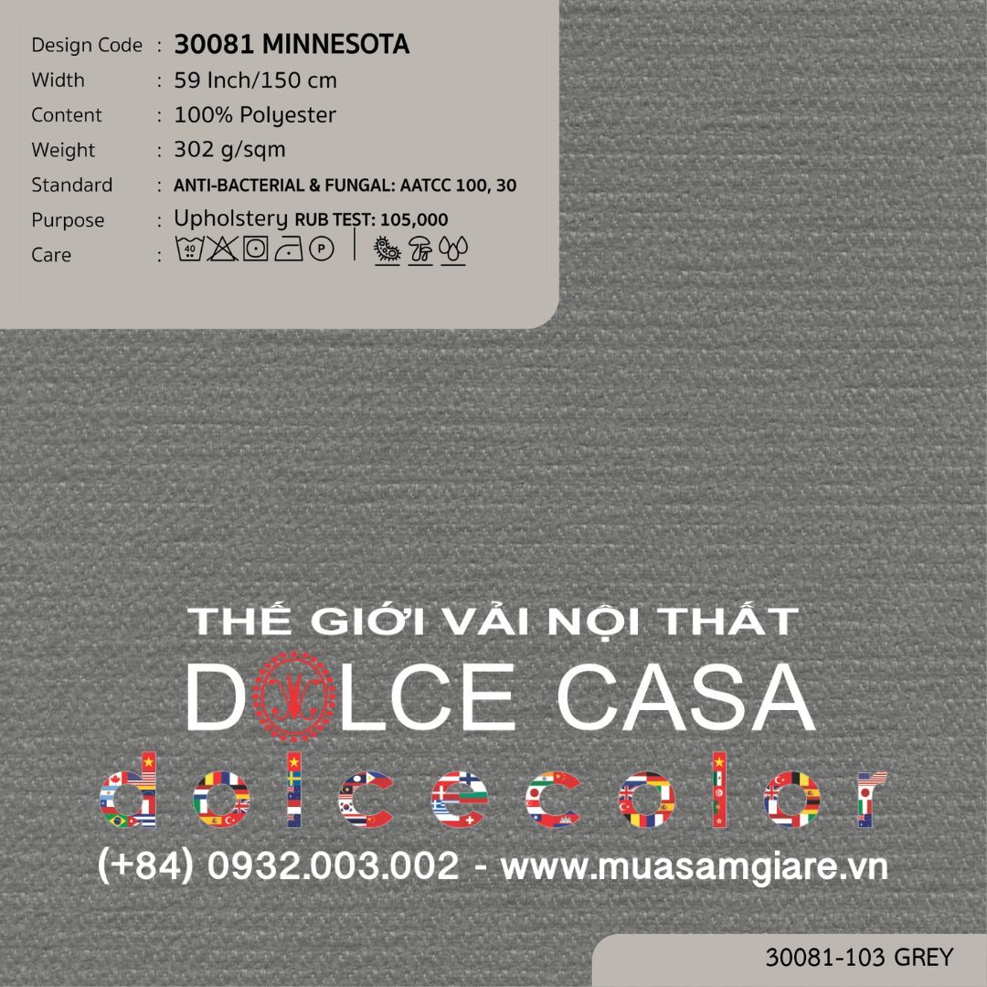  30081 MINNESOTA vải bọc ghế Nitas Thái Lan 2024 150cm 