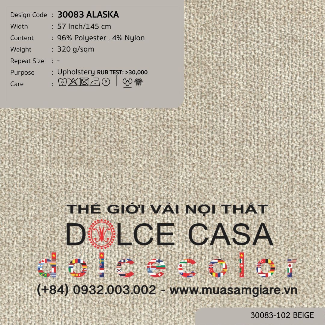  30083 ALASKA vải bọc ghế Nitas Thái Lan 2024 145cm 