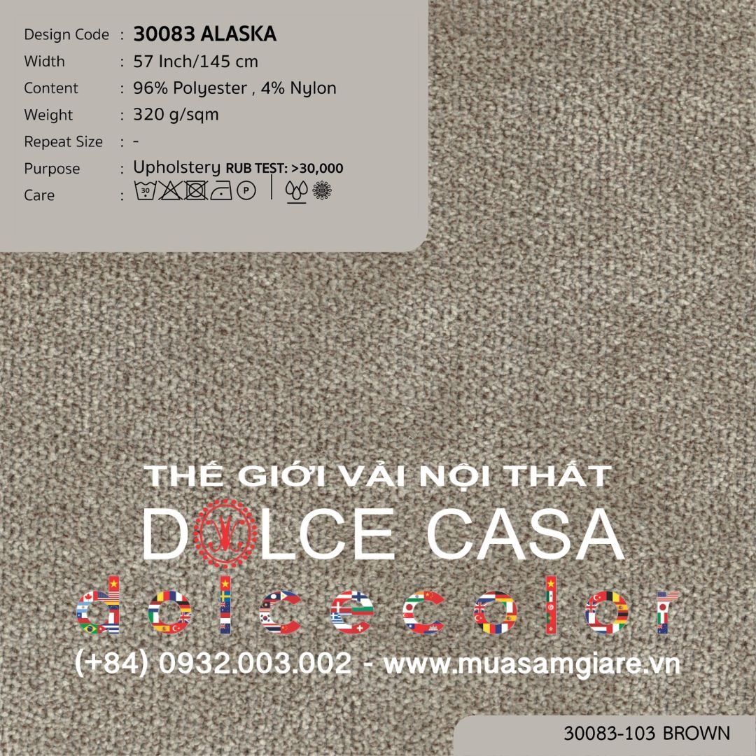  30083 ALASKA vải bọc ghế Nitas Thái Lan 2024 145cm 