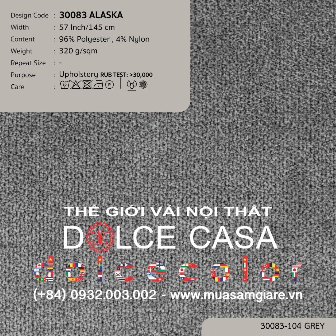  30083 ALASKA vải bọc ghế Nitas Thái Lan 2024 145cm 