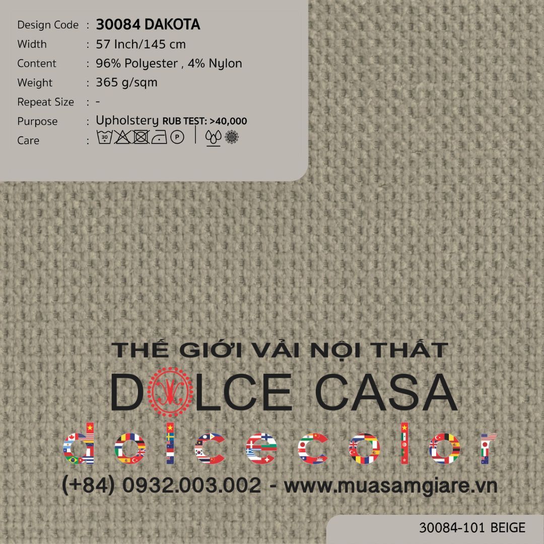  30084 DAKOTA vải bọc ghế Nitas Thái Lan 2024 145cm 