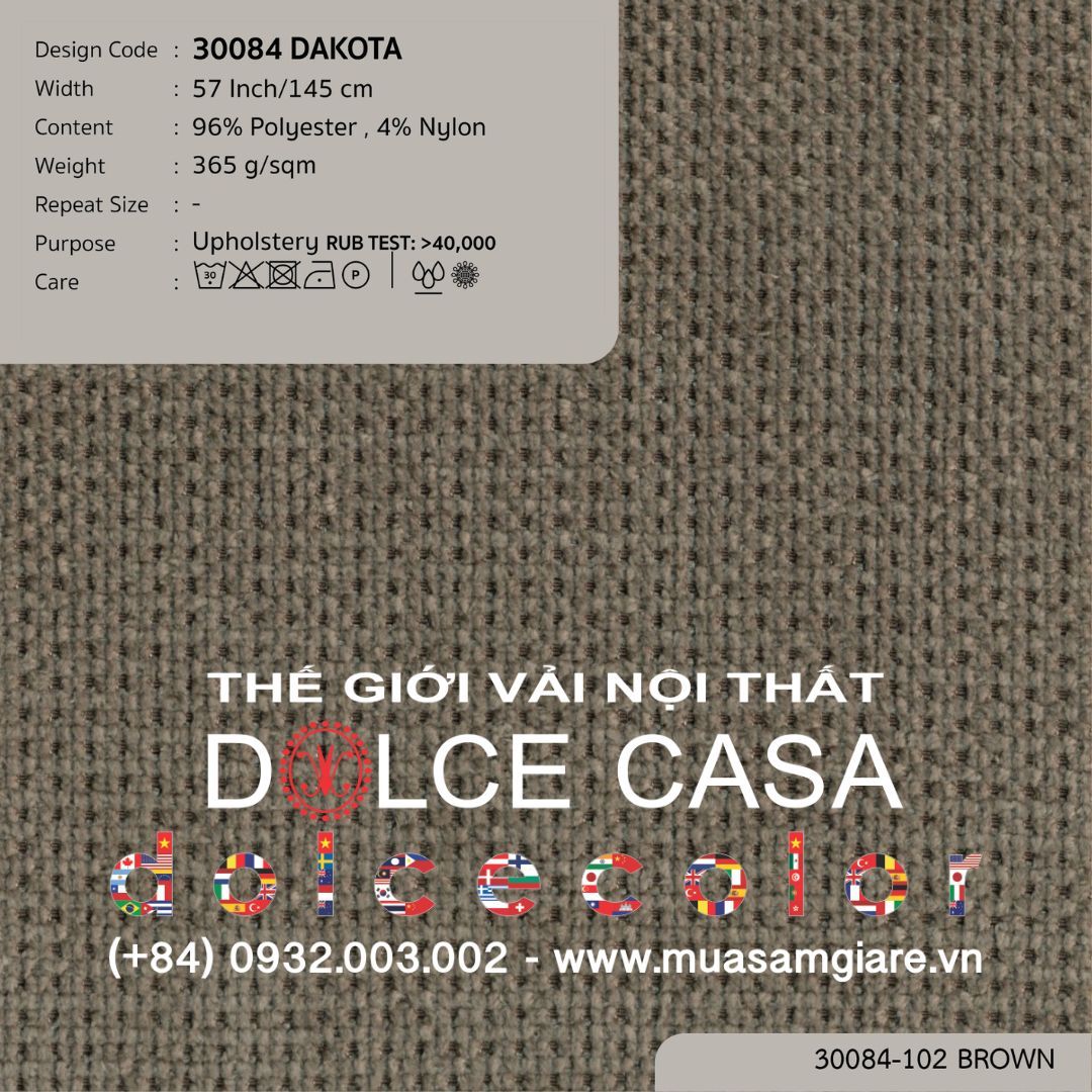  30084 DAKOTA vải bọc ghế Nitas Thái Lan 2024 145cm 