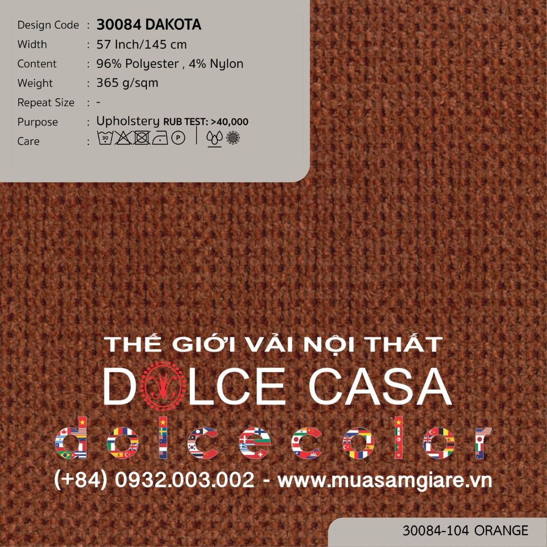  30084 DAKOTA vải bọc ghế Nitas Thái Lan 2024 145cm 
