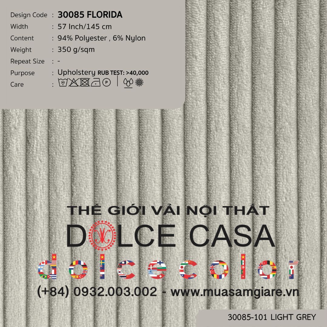 30085 FLORIDA vải bọc ghế Nitas Thái Lan 2024 145cm 