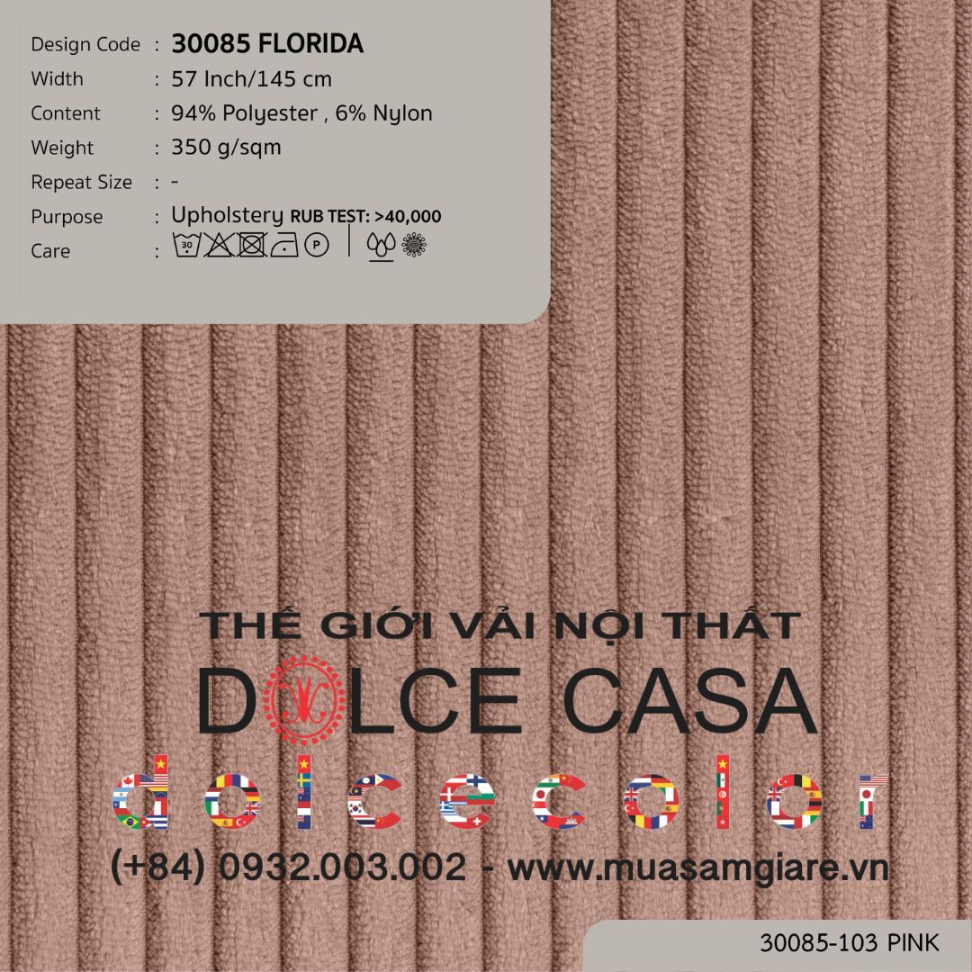  30085 FLORIDA vải bọc ghế Nitas Thái Lan 2024 145cm 