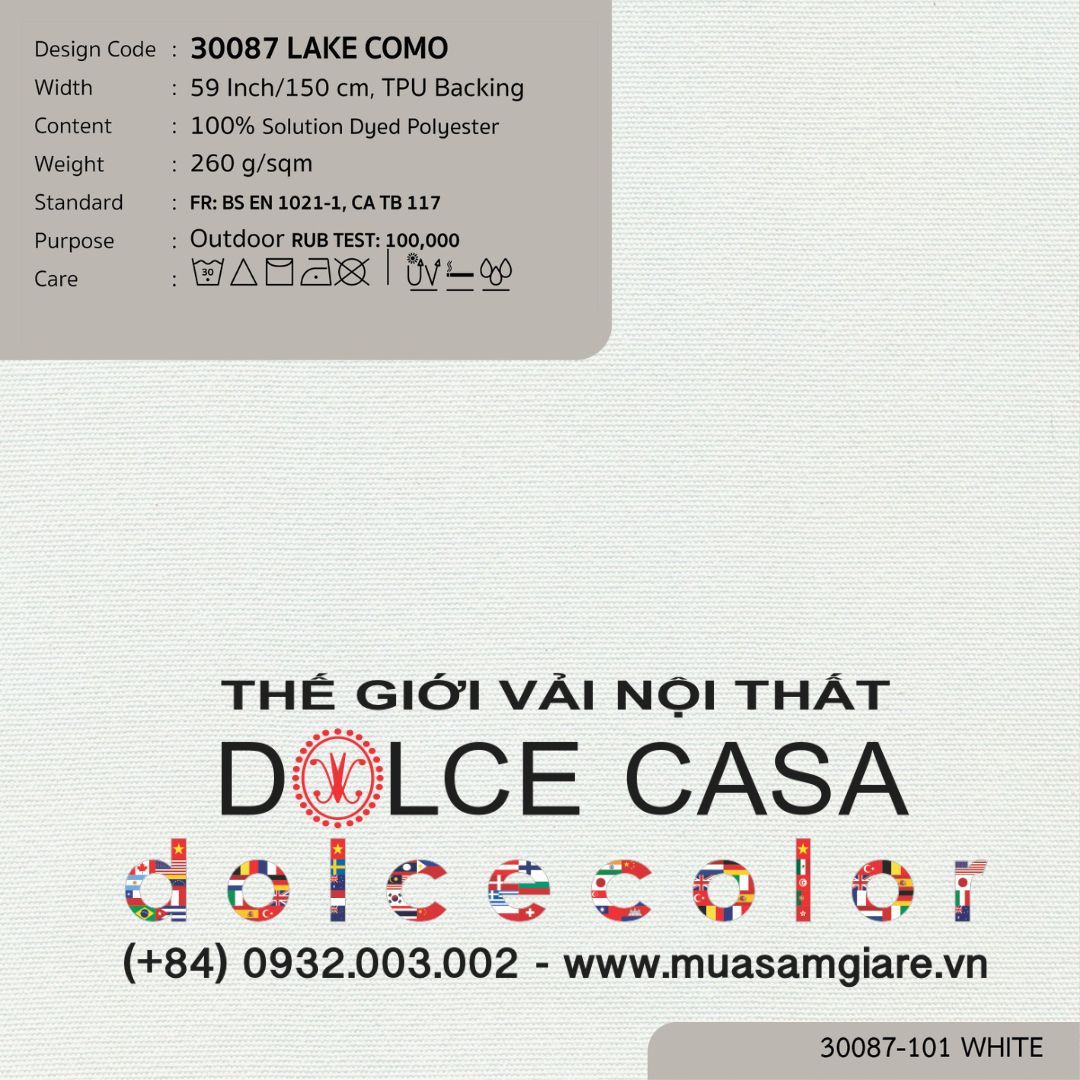  30087 vải ngoài trời LAKE COMO 17 màu copyright 2024 