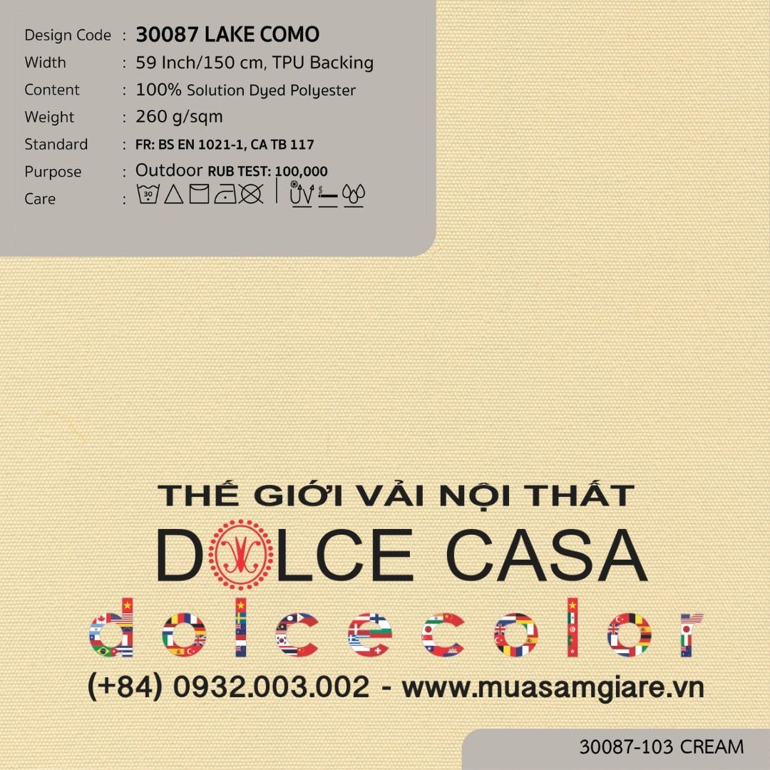  30087 vải ngoài trời LAKE COMO 17 màu copyright 2024 