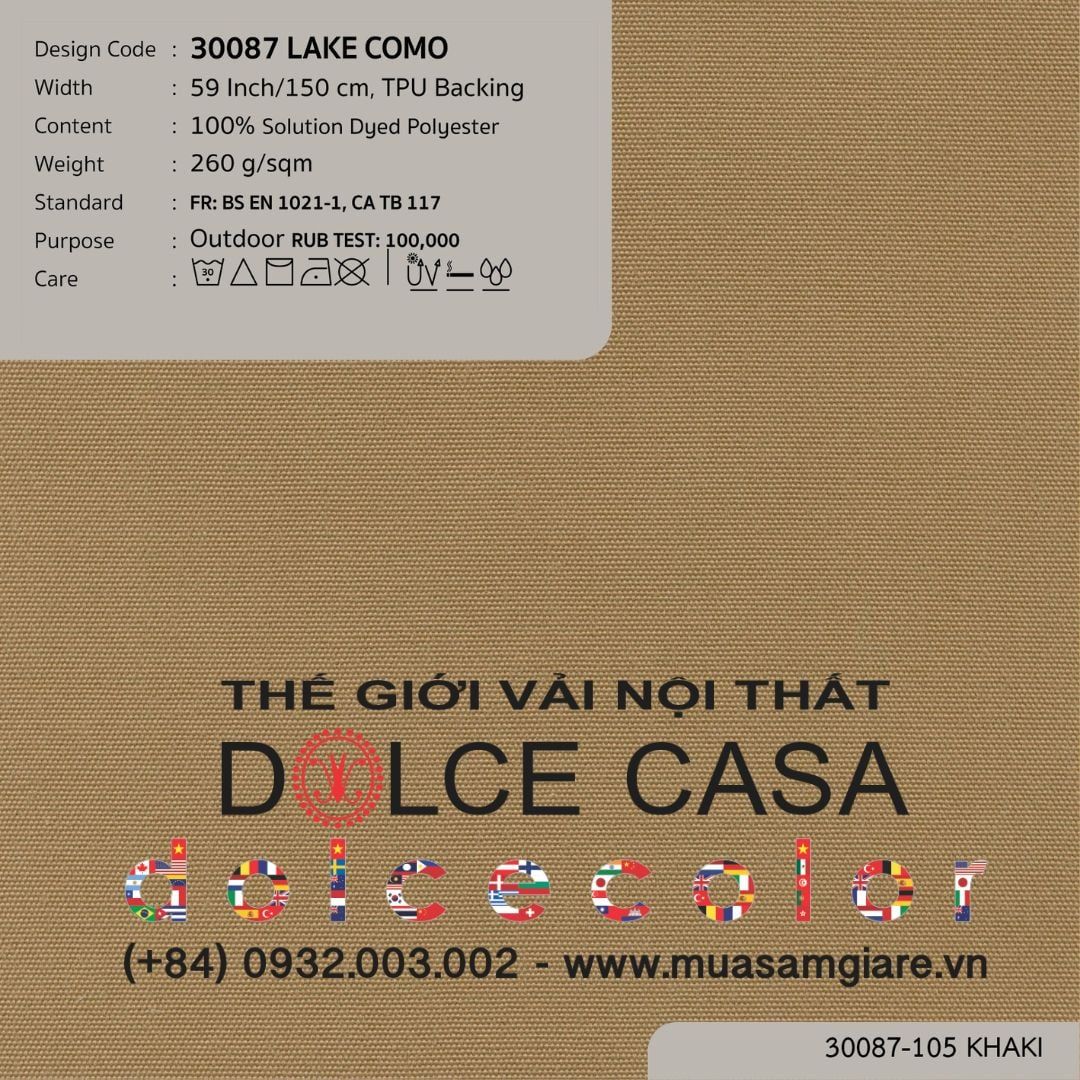  30087 vải ngoài trời LAKE COMO 17 màu copyright 2024 