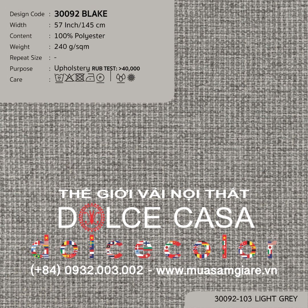  30092 BLAKE vải bọc ghế Nitas Thái Lan 2024 145cm 