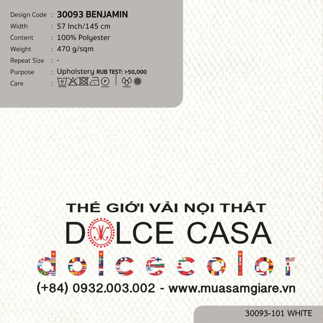  30093 BENJAMIN vải bọc ghế Nitas Thái Lan 2024 145cm 