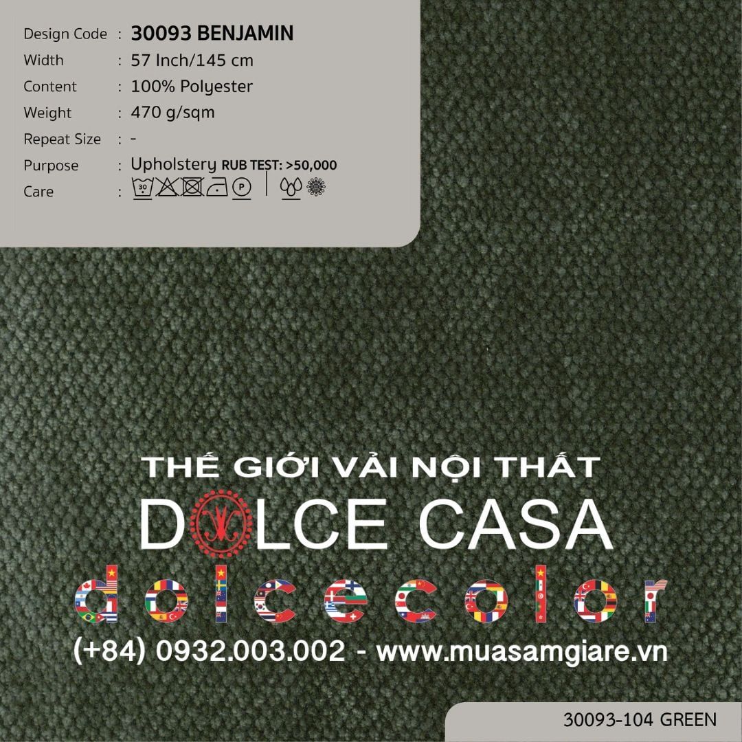  30093 BENJAMIN vải bọc ghế Nitas Thái Lan 2024 145cm 