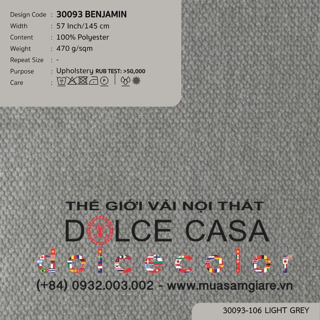  30093 BENJAMIN vải bọc ghế Nitas Thái Lan 2024 145cm 