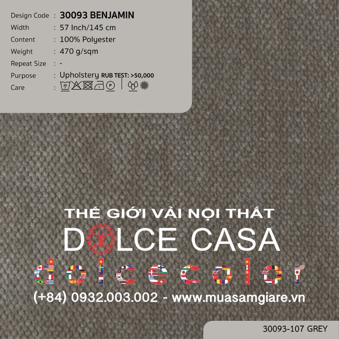  30093 BENJAMIN vải bọc ghế Nitas Thái Lan 2024 145cm 