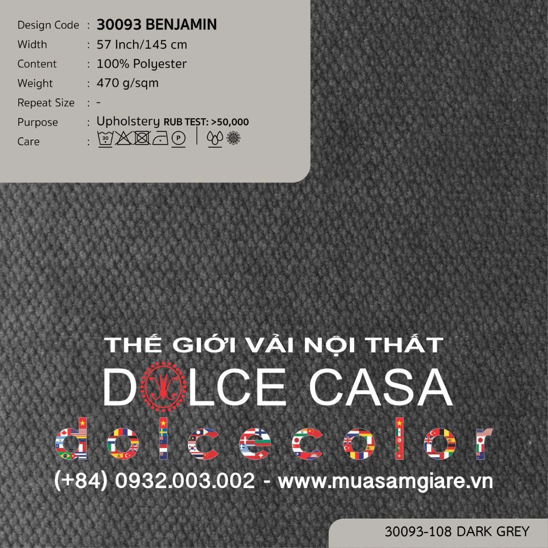  30093 BENJAMIN vải bọc ghế Nitas Thái Lan 2024 145cm 