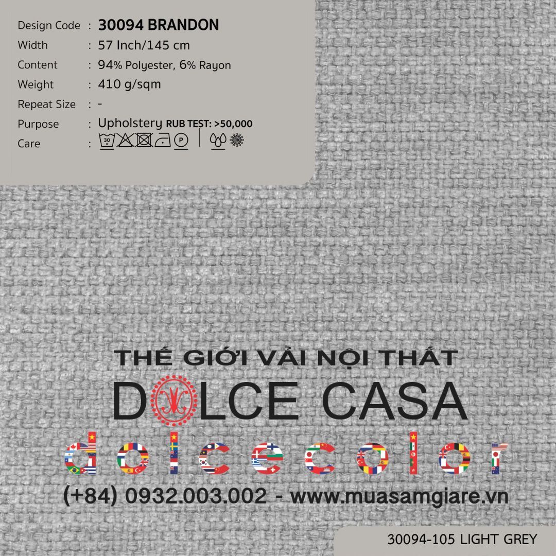  30094 BRANDON vải bọc ghế Nitas Thái Lan 2024 145cm 