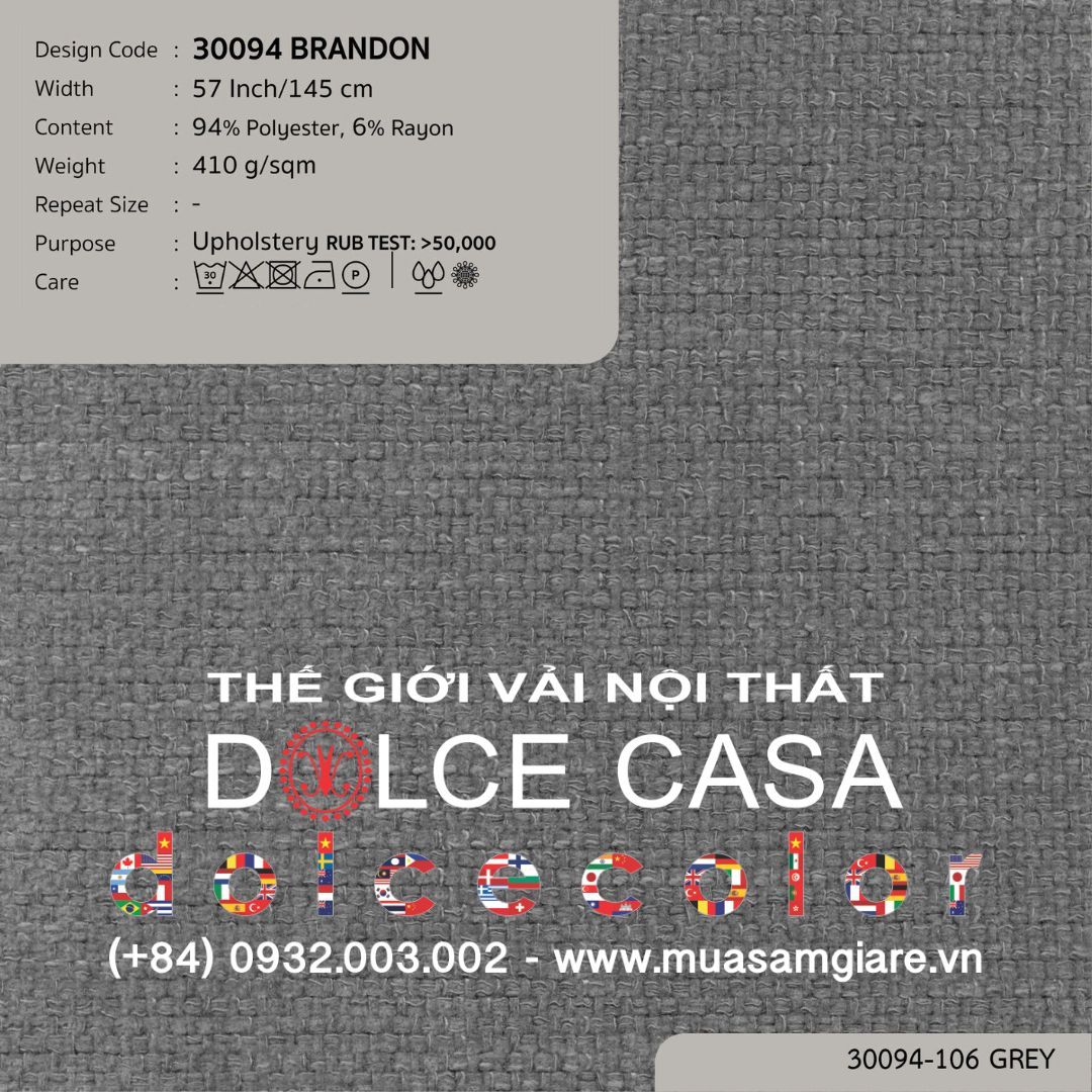  30094 BRANDON vải bọc ghế Nitas Thái Lan 2024 145cm 