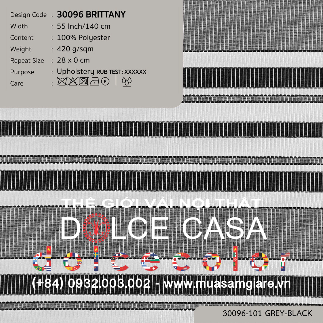  30096 BRITTANY vải bọc ghế Nitas Thái Lan 2024 140cm 