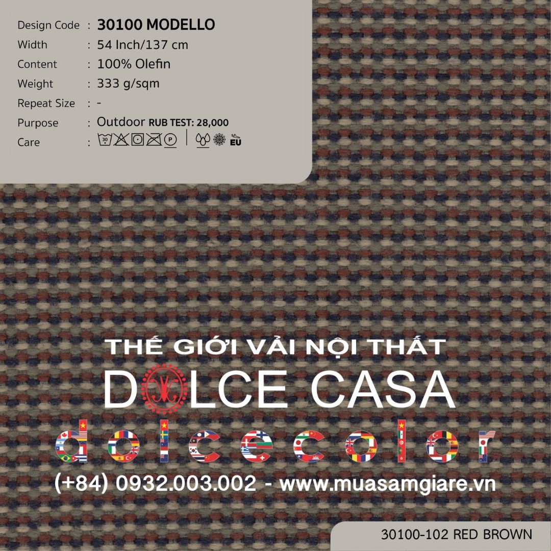  30100 vải ngoài trời MODELLO 9 màu copyright 2026 