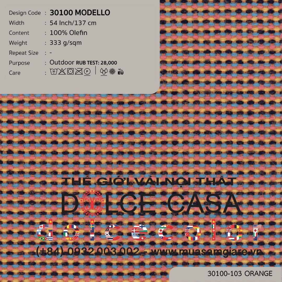  30100 vải ngoài trời MODELLO 9 màu copyright 2026 